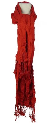 Dámská červená šála s třásněmi 