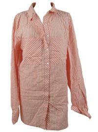 Dámská růžovo-bílá pruhovaná halenková tunika LTS 