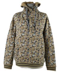 Dámská béžovo-modrá kytičkovaná mikina se stojáčkem Gina 