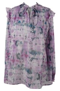 Dámská růžovo-modrá vzorovaná šifonová halenka C&A