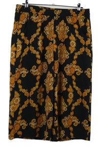 Dámské černo-hořčicové vzorované culottes kalhoty Esmara 