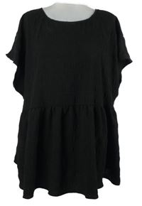 Dámská črná strukturovaná peplum tunika Shein 