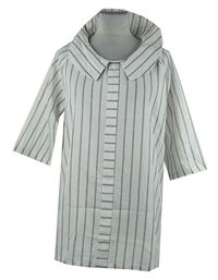 Dámská bílo-šedá pruhovaná halenková tunika 