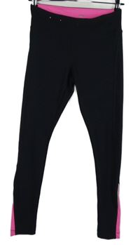 Dámské černo-růžové sportovní funkční legíny Athletic Works 