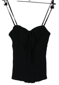 Dámský černý strukturovaný crop top Topshop
