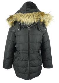 Dámská černá šusťáková zimní bunda s kapucí Primark 
