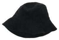 Dámský černý flaušový klobouk 