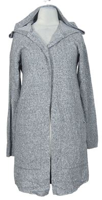 Dámský šedý svetrový cardigán s kapucí H&M