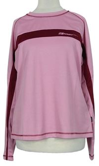 Dámské růžovo-vínové sportovní triko s pruhy Feroti 