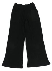 Černé žebrované úpletové kalhoty Page one young