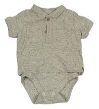 Světlešedé melírované polo tričko se všitým body Tu