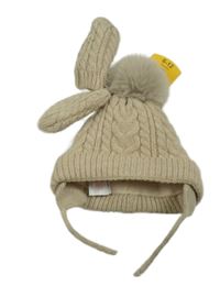 Nové- 2set- béžová čepice s bambulí+ rukavice Primark