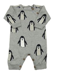 Šedý pletený overal s tučňáky F&F