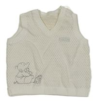 Bílá puntíkatá svetrová vesta se slonem Mothercare