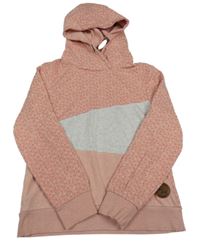 Růžovo-šedá mikina s puntíky a kapucí Yigga