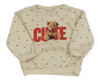 Béžová mikina se srdíčky a medvídkemLC Waikiki