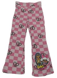 Růžové kostkované flare tepláky s LOL Suprise