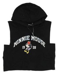 Nové - Černá crop mikina s Minnie a kapucí George