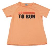 Neonově růžové sportovní tričko s nápisem