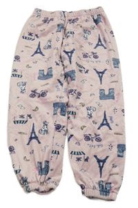 Světlerůžové sametové kalhoty s obrázky Dunnes