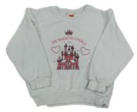 Bílé sametová mikina se zámkem a srdíčkem 