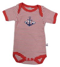 Červeno-bílé pruhované body s kotvou 