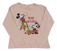 Světlerůžové triko s Minnie a Mickey Disney