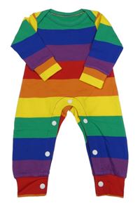 Barevný pruhovaný teplákový overal