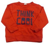Červená mikina s nápisem Cool club