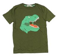 Khaki tričko s dinosaurem H&M