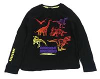 Černé triko s dinosaury Primark