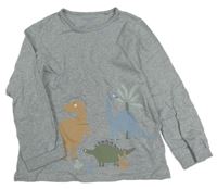 Šedé pyžamové triko s dinosaury Tchibo