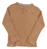 Růžové žebrované pyžamové triko s nápisem a knoflíky Primark