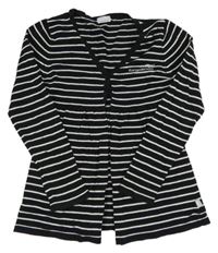 Černo-bílý pruhovaný propínací svetr s logem KangaROOS