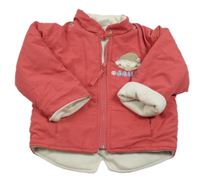 Jahodová šusťáková zateplená bunda s holčičkou 