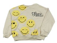 Světlebéžová mikina se smajlíky