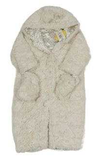 Nové - Smetanová kožešinová podšitá kombinéza s kapucí + rukavice M&S