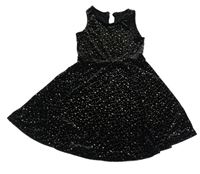 Černé sametové šaty s hvězdami Nutmeg