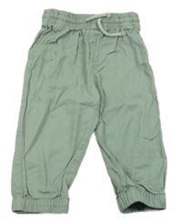 Světlekhaki plátěné cuff kalhoty H&M