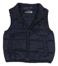 Tmavomodrá šusťáková prošívaná zateplená vesta Primark