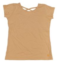 Světleoranžové tričko se zkříženými zády Yigga 