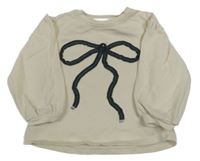 Béžové mikinotriko s mašlí Zara