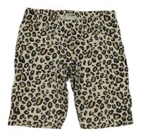 Béžovo-černé leopardí elastické kraťasy Lindex