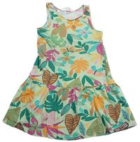Světlezelené květované šaty s motýlky H&M