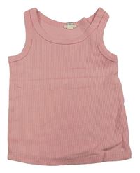 Světlerůžový žebrovaný top River Island 