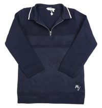 Tmavomodrý svetr s límečkem zn. River Island
