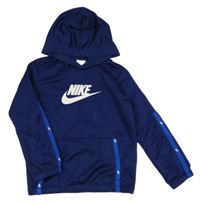 Tmavomodrá sportovní mikina s logem a kapucí Nike