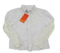 Nové - Bílá košile s krajkou 