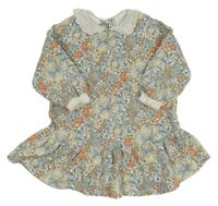 Bílé teplákové šaty s květy a límečkem Next