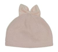 Světlerůžová pletená podšitá čepice s mašlí Next